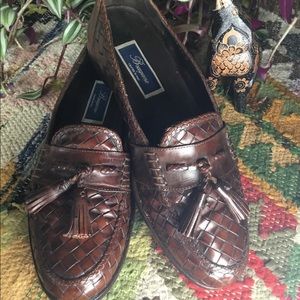 Bragano Italian Leather Tassel Woven Loafers S11